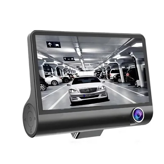 Camera Auto Tripla Fata, Interior, Spate, 4 Inch, Full HD, Design Tip Monitor, Negru